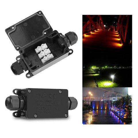 Outdoor Waterproof 2 Way PG9 Electrical Junction Box For Underground Cable Lines And Wires Pro Grade Protection And Easy Install IP65 Rated Weatherproof Connector Box For Horizontal Or Vertical Mount Underground
