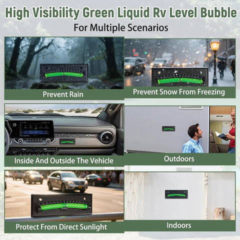 Heavy Duty RV Sight Glass Levels 2 Pack Camper Trailer Tilt Gauge Kit Accurate Fade Resistant Readings Quick No Sweat Setup Solid Road Ready Gear For Open Highway Drives