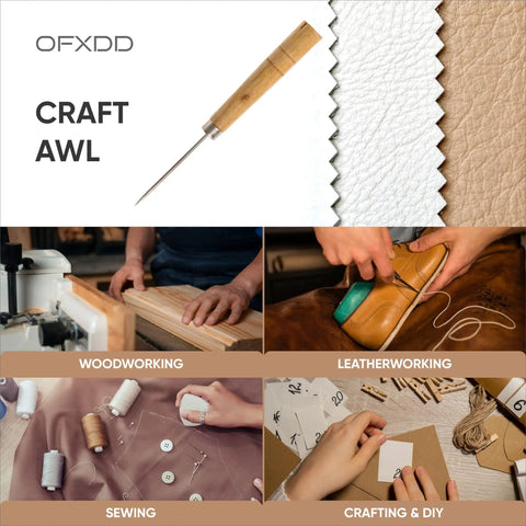 Heavy Duty Woodworking Scratching Awl A Kickass Leather Stitching Tool With An Ergonomic Grip for crafting and sewing.