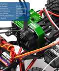 2204 2400KV Brushless Outrunner Motor With Transmission And 30A Mini ESC For SCX24 Remote Control Crawler Axial 1 To 24 Black Green Upgrade Kit installed view