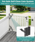 Heavy Duty Self Close Wooden Gate Hardware Kit Featuring Adjustable Tension Spring Hinge with pet-safe design in wooden fence.