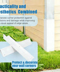 Tough As Nails Double Pack White Stainless Steel Corner Guards 3 3/8 X 3 3/8 X 11 3/4 Inches for outdoor wall protection