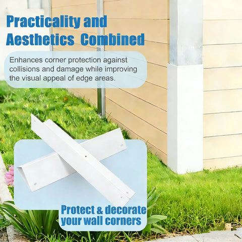 Tough As Nails Double Pack White Stainless Steel Corner Guards 3 3/8 X 3 3/8 X 11 3/4 Inches for outdoor wall protection