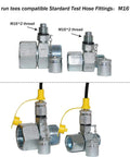 Six Pack BSPP Hydraulic Swivel Tees Kit With 1/4, 3/8, 1/2, 5/8, 3/4 And 1 Inch BSPP Sizes showing M16*2 threads