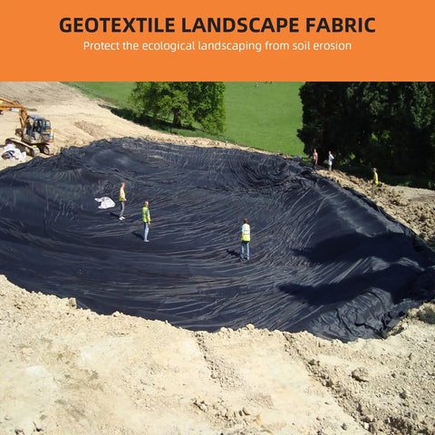 Heavy Duty Geotextile Fabric 6 Ft By 50 Ft Nonwoven PP Ground Stabilizer with 350N Tensile Strength installed in landscape project