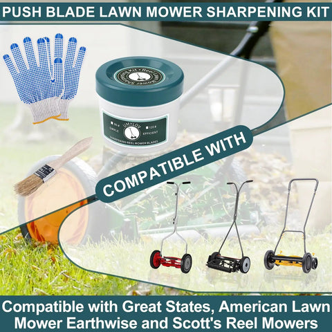 2 Pack Reel Lawn Mower Sharpening Kit With 80 Grit And 120 Grit For DIY Backlapping And Maintenance Includes 350 Grams Backlapping Compound For Budget Friendly Sharpening And Smoother Cut, compatible with reel mowers