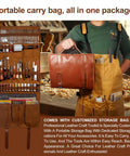 All In One Leather Working Tool Set 588Pcs Pro Gear For Beginners with tools in a portable leather carry bag