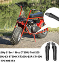 Mini Bike Foot Pegs Replacement Set For Coleman Powersports CT200U BT200X CT100U with durable steel footrests shown on bike