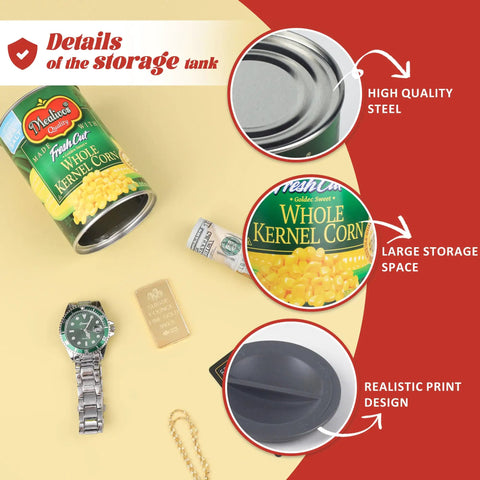 Hidden Can Safe Diversion Storage For Keys Cash Jewelry Cards And Coins Looks Like Real Corn Can Grey Hidden Compartment