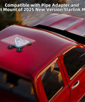 Starlink Mini Car Magnetic Roof Mount For Truck, Boat, And RV, Heavy Duty 4 Magnet System With 300 Pounds Pull on red truck