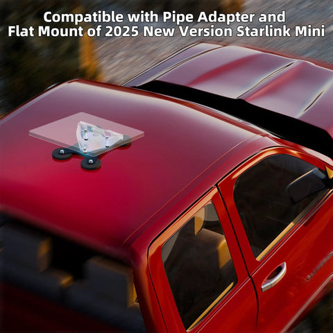 Starlink Mini Car Magnetic Roof Mount For Truck, Boat, And RV, Heavy Duty 4 Magnet System With 300 Pounds Pull on red truck