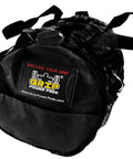 Breathable Mesh Gear Bag For Gym And Outdoor Life Heavy Duty Equipment Organizer With Quick Dry Airflow, shown with black mesh and logo.