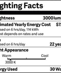 Lighting facts label for Two Pack LED Wall Wash Flood Light Set Outdoor 30W Die Cast Aluminum Bronze Weatherproof Landscape Lighting