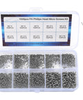 Top Shelf Mini Screw Kit With 1500 Nickel Plated Phillips Fasteners That Fit Like A Glove For Watch Repair Glasses Fixing And Tiny Electronics Upgrades No Fuss Solid Gear in a clear case with assorted sizes.