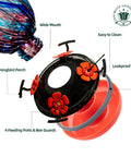 Outdoor Hand Blown Glass Hummingbird Feeder With 24 Oz Capacity And Four Feeding Ports, wide mouth and easy-to-clean design