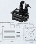 1.8kW AC Servo Motor Driver Kit For CNC Systems 220V With 17 Bit Encoder 3000 Rpm Base Speed motor dimensions diagram.