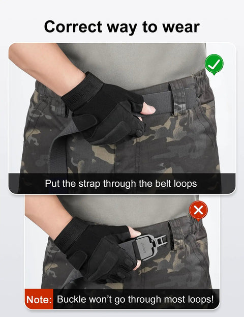 Proper use of Quick Release Tactical Belt for Work and Outdoors, 1.5 Inch Nylon Web With Heavy Duty Seatbelt Buckle, Grey, Medium Fits 36 to 42 Inch Waists