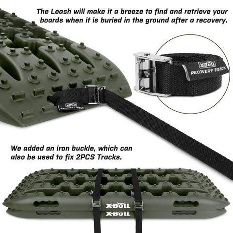 Recovery Traction Tracks Tire Ladder For Off Road Sand Snow Mud 4WD Olive with nylon strap and buckle for self rescue