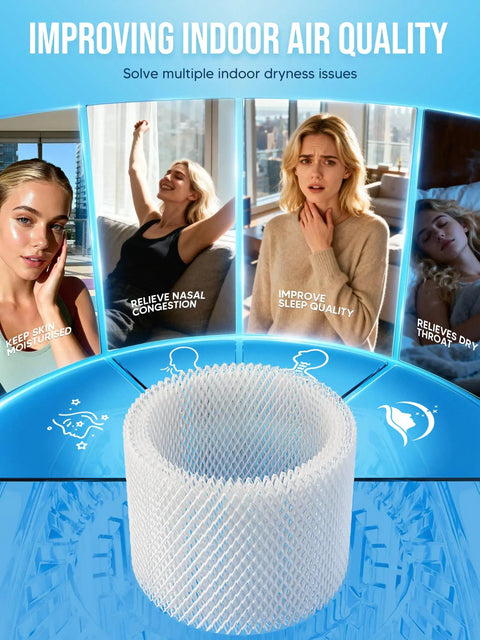 4 Pack Humidifier Filter Replacement Compatible With Vicks V3100 V3500 V3600 V3900 V3700 VEV320 Kaz 3020 shown enhancing air quality