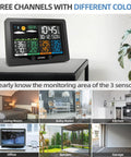 Wireless Weather Station With Indoor And Outdoor Sensors And 7 Inch Color Display Easy Setup Monitors Temperature And Humidity In Four Areas Real Time Forecast Digital Atomic Clock With Backlight