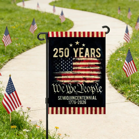 Celebrating 250th Anniversary USA Garden Flag For Outdoor Display Double Sided Waterproof Patriotic Yard Sign with stars and stripes