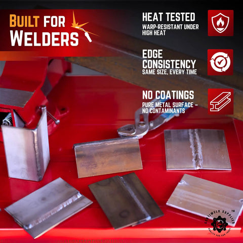 20 Pack Welding Coupons Set For MIG TIG Arc Stick And Wirefeed Practice, 2 By 4 By One Eighth Inch Mild Steel Coupons