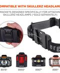 Skullerz 8980 Universal Headlamp Strap showing adjustable nylon band and rubberized grip for secure fit.