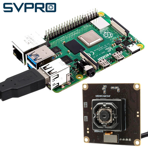 4K Autofocus USB Camera Module With In Body Image Stabilization IBIS For Ultra Smooth Video Anti Shake Board UVC Compatible Lightburn Ready Plug In 3D Printer Camera For Computer Vision And Industrial Automation displayed with a circuit board.