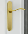 Serenade Brighton Surface Mount Door Latch for Screen and Storm Doors Polished Brass No Lock Out Night Latch Tech