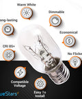 8 Packs 25W E12 T20 Incandescent Bulbs For Himalayan Salt Lamps And Wax Warmers 120V 2700K Warm White Light 150 Lumen