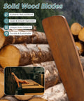 Solid wood blade detail of 52 Inch Solid Wood Ceiling Fan With Remote Control No Light Flush Mount Wood Blades Whisper Quiet DC Motor