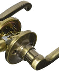J Dexter Antique Brass Universal Passage Door Lever LaSalle Series Leverset for Interior Doors