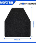 20 Pack Non Slip Urinal Mats For Men With High Absorbency And Waterproof Backing For Commercial Restrooms Black That Keep Floors Dry And Safe In High Traffic Bathrooms, single mat shown.
