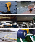 Oil Absorbent Socks Booms For Quick Cleanup, Absorbs Diesel And Oil Spills And Hydrocarbons, used in water cleanup scenarios.