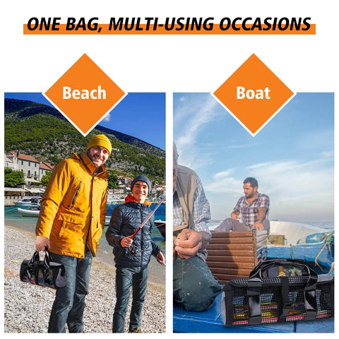 Fishing Jig Bag Portable Lure Storage Tackle Gear For Saltwater And Freshwater Jigs Holds Lead Vertical Jigs Safely