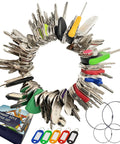 Industrial Grade Heavy Equipment Ignition Keys Set For Construction Machines with colorful key tags and rings