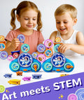 Children playing with Gear Building Toys For Kids Electric And Manual Construction Set For Ages 3 To 12 Learning Engineering Kit