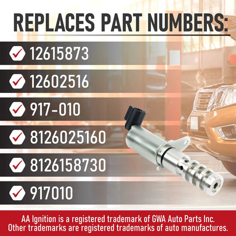 Exhaust Camshaft Position Actuator Solenoid For Variable Valve Timing VVT System Drop In Ready Replaces 12615873