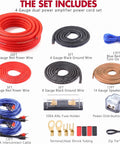 Straight Up 4 Gauge Auto Audio Hook Up Kit With 20 Ft Oxygen Free Copper Power Cable And 8 Gauge Speaker Runs For Dual Subs includes detailed power cord set.