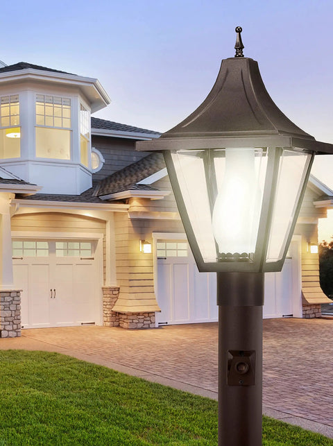 Outdoor Dusk To Dawn Photocell Sensor With Ezee Change Plug For 3 Inch Lamp Posts Auto On Off Bronze Finish
