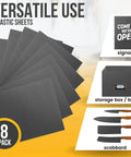 Eight Pack Black ABS Plastic Sheets 12 By 16 Inches One Sixteenth Inch Thick Textured Front Matte Back Moldable Craft Plastic