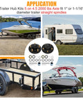 Variety of trailers utilizing the Beefed Up 5 Lug Trailer Hub Kit 4.5 Inch Pattern Fits 1 Inch And 1-1/16 Inch Straight Spindles Up To 2000 Lbs Great For Boat Trailers With L44643 Bearings, including boat, utility, and camper trailers.