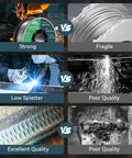 Flux Core Gasless MIG Wire 0.035 Inch E71T-GS Mild Carbon Steel 10 Pound Spool Low Splatter with welding quality comparison