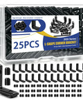 75 Pieces 2020 Aluminum Extrusion Black Corner Bracket Set for T Slot with box and screws displayed