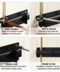 Installation guide for Premium Heavy Duty Stainless Steel Slide Lock Latch Featuring Dead Stop Barrel Bolt Design for outdoor use.