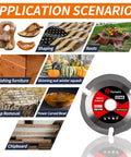 Rugged Tungsten Carbide Wood Grinding Disc applications for angle grinders in shaping, roots, and furniture refinishing scenarios.