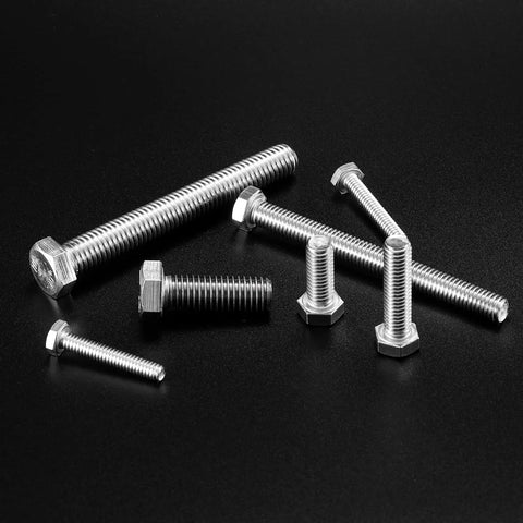 One Quarter Inch Hex Head Screw Bolt Pack Of Twenty In 304 Stainless Steel Fully Threaded With Plain Finish Twenty Threads Per Inch