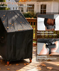 2 Pack Outdoor Chair Covers For Stackable Dining Chairs, Waterproof Weatherproof High Back Patio Covers on chairs