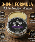 Absolute Game Changer Three In One Furniture Salve For Leather And Wood Polish Conditioner Restorer 5oz tin with natural wax formula