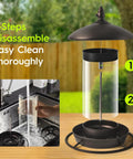 Metal Roof Bird Feeder With Chew Proof Build For Outdoor Hanging Use, Squirrel Resistant Built Tough And Durable Bronze Finish